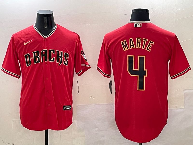 Men Arizona Diamondback #4 Marte Red Game 2025 Nike MLB Jersey style 4->arizona diamondback->MLB Jersey
